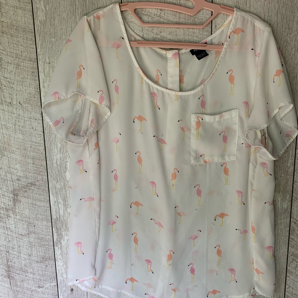 Torrid Abby Flamingo button back top